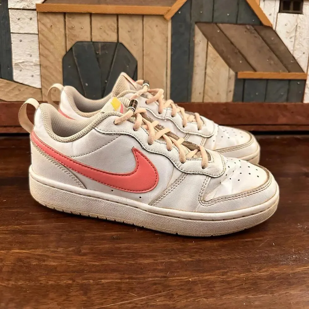 Nike Court Borough Low 2 GS White Coral Chalk‎ Shoes 5Y